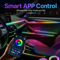 Lumière ambiante RGB pour voiture, kit de lumière ambiante intérieure de voiture 150 RGB, commande par application, kit de lumière ambiante universel pour voiture RGB, 150 cm, USB, 12 V
