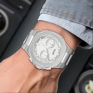 Montre <span class=keywords><strong>Chronographe</strong></span> Sportive de Luxe pour Homme Turck HB1514087, Bracelet en Acier Inoxydable, Quartz, Cristal, Aiguilles, Étanche 50m, Vente en Gros - Product Image 3