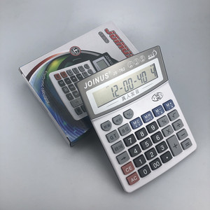 Joinus Js-762 Voice Calculator 12 Digits Large Display Electronic Calculator With Time Function For Office Use - Product Image 1