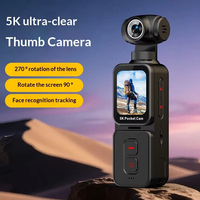 Caméra sportive de poche 5K HD avec stabilisateur, écran tactile 1,69 pouces, anti-tremblement pour activités de plein air, Vlog, carte TF, rotation 90/270°