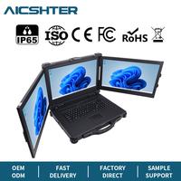 Ordinateur portable robuste à triple écran portable 17,3 pouces, écran anti-reflet FHD, RTX 4060 8 Go, 500 nits, SSD 512 Go, PC de jeu