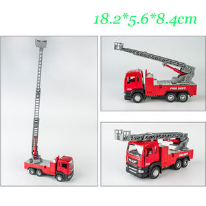 Mini <span class=keywords><strong>camion</strong></span> <span class=keywords><strong>de</strong></span> pompiers en alliage avec porte ouverte échelle 1:50, <span class=keywords><strong>jouet</strong></span> avec lumière et son HN831678 - Product Image 4