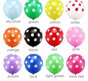 Ballons en <span class=keywords><strong>latex</strong></span> imprimés de points colorés sucrés de 12 pouces 2,8 g pour les célébrations de fête d'anniversaire de mariage - Product Image 2