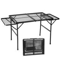 Table de pique-nique pliable et extensible en alliage d'aluminium, légère, durable, réglable en hauteur, pour le camping en plein air