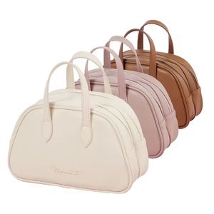 Custom Waterproof PU Leather Toiletry Wash Bag Cosmetic Pouch for Women Travel Make up Bag - Product Image 1