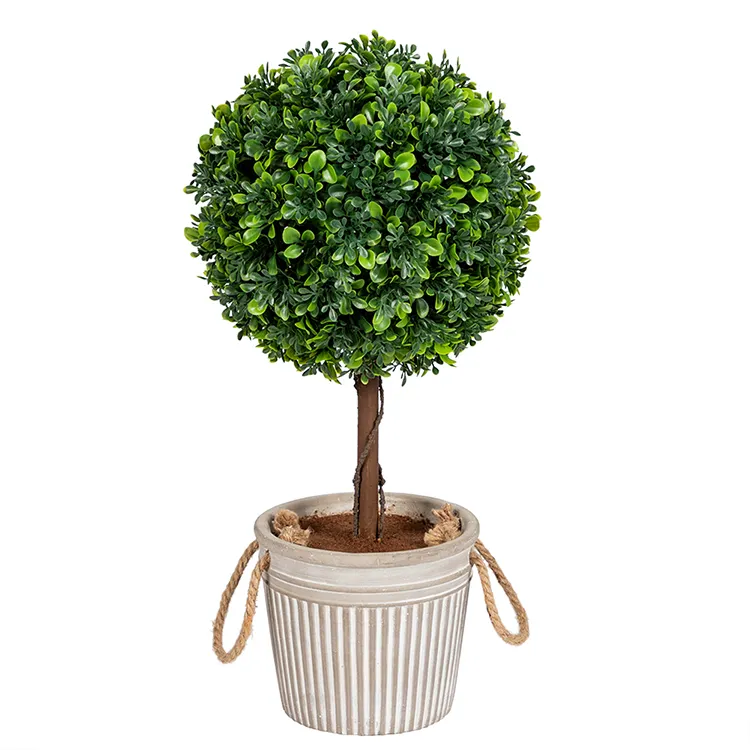 Co-artes Topiary Artificial Potted Boxwood Ball Plantas Árvores Indoor Faux Tabletop Plantas Indoor Home Paisagem Plantas Verdes