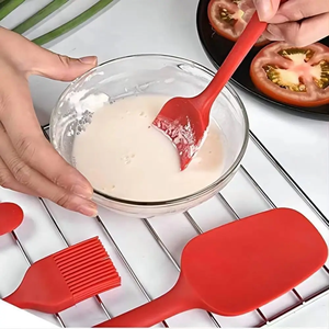 6-Mảnh Không Dính Silicone Thìa Đặt Cấp Thực Phẩm Chịu Nhiệt Baking & Pastry Nấu Ăn Đồ Dùng Với Bàn Chải - Product Image 2