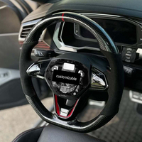 Volant en fibre de carbone sur mesure à fond plat avec palettes de changement de vitesse et kit personnalisé pour Volkswagen Polo Beetle Lamando