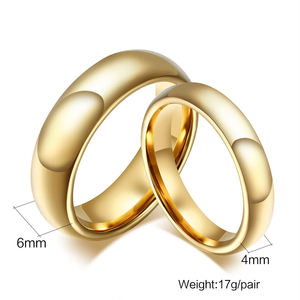 高級ジュエリー18K 24k金メッキ炭化タングステンリングクラシック結婚指輪 - Product Image 6