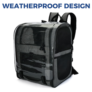 Hot Sale Grey Oxford Waterproof Portable Outdoor Travel Bag for Dogs or <b>Cats</b> Breathable Pet <b>Backpack</b> with Lock Zipper Top Seller - Product Image 3