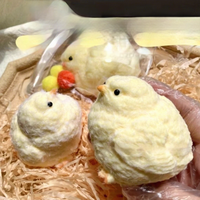 Jouet Squishy Poussin en Silicone en Gros, Jouet Sensoriel Anti-Stress Floqué en Forme de Petit Poulet à Presser pour Enfants