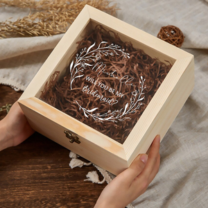 Tùy chỉnh thực hiện rõ ràng Nắp bằng gỗ hình chữ nhật hình hộp đám cưới cho nước hoa Whisky xà phòng quà tặng bao bì Laser khắc cho khách - Product Image 3