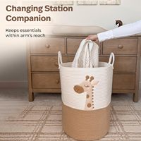 Grand panier à linge pour bébé en forme de girafe pour la décoration de la chambre d'enfant, panier à linge pour vêtements sales, panier à linge pour bébé en forme d'animal, bac de rangement en corde de coton pour la chambre de bébé