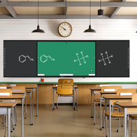 Pantalla Plana Interactiva de 86 Pulgadas, Pantalla Táctil Deslizante de 162 Pulgadas, Pizarra Digital Inteligente Infrarroja 4K con Android para Aula
