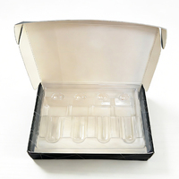 VB91 - Emballage en papier noir, flacons de 10 ml, boîte en papier 4x10 flacons, emballage de flacons, boîte noire avec plateau en blister transparent