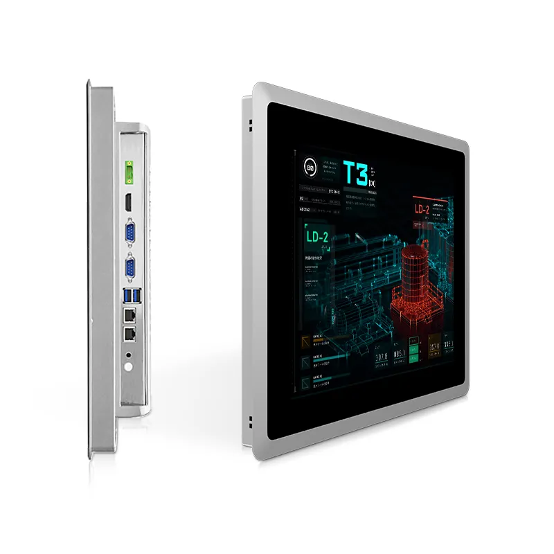 Painel PC 10 12 15 17 19 21 polegada IP65 Embutido À Prova D' Água industrial tudo em um computador tablet touch screen PC Industrial