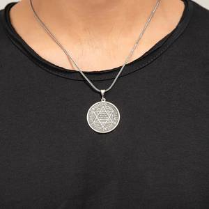 Vente en gros de collier pour hommes Sceau de Salomon Nouveau design en acier inoxydable 316L Pendentif <span class=keywords><strong>King</strong></span> <span class=keywords><strong>Solomon</strong></span> Talisman Collier à médaillon fait main - Product Image 6