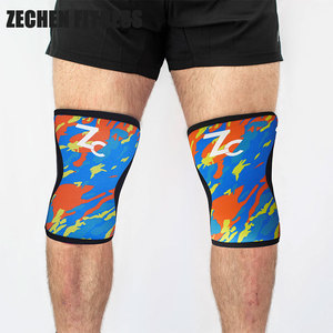 Zechen tùy chỉnh đầu gối tay áo mới in ấn mô hình <span class=keywords><strong>Neoprene</strong></span> 7mm 5mm mềm cho Crossfit tạ PowerLifting Đào Tạo - Product Image 5
