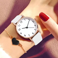 WGS-163 Ensemble de 2 montres pour femmes, montre-bracelet à quartz analogique de luxe en PU, montres-bracelets tendance pour femmes, Relogio Feminino 2025