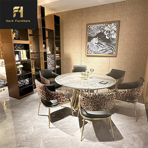 Bàn Ăn Tròn sang trọng hiện đại dành cho <span class=keywords><strong>8</strong></span> chỗ ngồi với chân thép không gỉ phù hợp cho biệt thự sang trọng và căn hộ lớn - Product Image 1