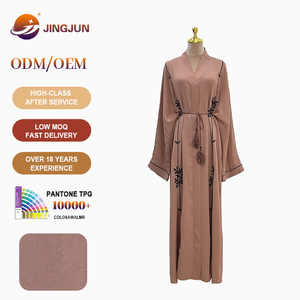 <span class=keywords><strong>Abbigliamento</strong></span> islamico donna modesti Abaya Dubai con apertura frontale da donna abiti modesti in poliestere di tacchino - Product Image 1