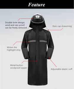 جاكيت مطر ثقيل للبيع بالجملة ، معطف رجالي أسود من قماش أكسفورد ، معطف مقاوم للماء للبناء ، جاكت واقي من الرياح بحجم كبير - Product Image 4