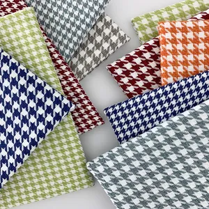 หรูหรา Houndstooth ผ้าขนสัตว์สีทองผ้าไหมผ้าขนสัตว์แฟชั่นและเบาะผ้า