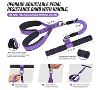 Banda de Resistencia Multifuncional Mejorada con Asa y 3 Tubos, Bandas de Resistencia Ajustables para Ejercicios de Abdominales y Pilates