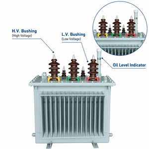 Transformateur immergé dans l'huile à fermeture hermétique S22-M-80 10kV à 400V Dyn11 Triphasé Enroulement 100% cuivre Refroidissement S22-M-80/10-0.4 - Product Image 1