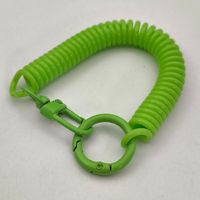 Porte-clés spiralé rétractable personnalisé avec ressort et bobine Porte-clés corde élastique de sécurité avec fermoir homard