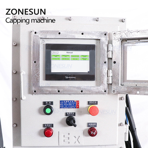 ZONESUN pneumatique cosse vis capsuleuse automatique anti-déflagrant verre flacon bouteille tête de pompe de pulvérisation bouteille ronde pot machines de capsulage - Product Image 2