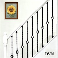 Balustre d'escalier en fer creux intérieur DVN, style moderne et classique, pour villa américaine