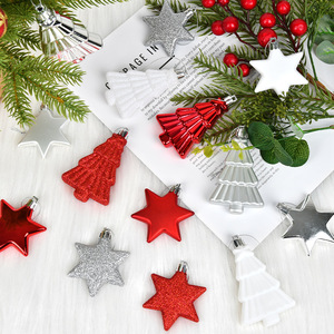 High Quality Plastic Red White Silver Christmas <b>Tree</b> Shape Shatterproof Hanging <b>Tree</b> <b>Ornaments</b> Indoor Christmas Decorations - Product Image 4