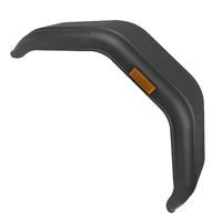 Garde-boue de remorque en plastique noir robuste LIWOF avec réflecteur et fixation par boulons pour bateau, utilitaire, marchandises
