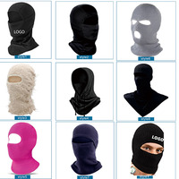 Masque de ski de couleur à 1 trou avec logo personnalisé pour hommes et femmes Masque de ski d'hiver Cagoule en molleton unisexe