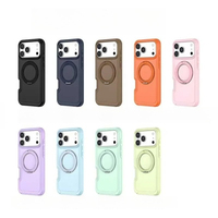 Coque de protection antichoc en PC+TPU avec support magnétique, design armure couleur bonbon pour iPhone 17 Pro Max 16 15 14 Plus