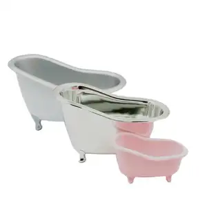 Mini vasca da bagno decorativa in plastica, contenitore a forma di mini vasca da bagno in plastica