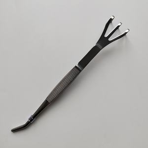 Pinzas de acero inoxidable Premium personalizadas y rastrillo de raíz 2 en 1 con <span class=keywords><strong>puntas</strong></span> dentadas de 210mm de largo para jardinería de árboles bonsái - Product Image 2