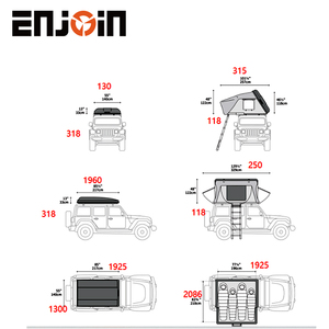 ENJOIN Tente de toit de camion en aluminium dur noir-brun bon marché pour le camping - Product Image 6