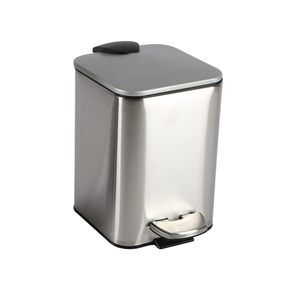 Mới Vuông Im Lặng Đóng Thép Không Gỉ Phòng Tắm Thùng Rác Có Thể Nhà Bếp Di Động Thùng Rác Bin Bước-Mở Thùng Rác Và Nhà Vệ Sinh Bàn Chải Thiết Lập - Product Image 3