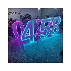 Led Neon Flex Strip 24V Led Neon Light Números iluminados Neon Marquee Numbers