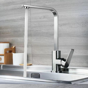 Black Brushed <strong>Square</strong> Tube L Shape Kitchen Faucet Hot Cold Water Sink Mixer <strong>Tap</strong> - Product Image 3