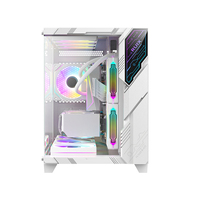 Ruix Aerospace Mini Customization RGB LOGO Display Full View Mid Tower Lovingcool Black Computer Cases Gaming Towers PC Cabinet