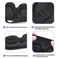 Masque de sommeil 3D anti-lumière pour femme, cadeau promotionnel, voyage en extérieur, polyester respirant, avec logo personnalisé
