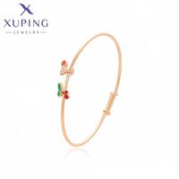 X000465917 XUPING Bracelets ajustables fins plaqués or 18 carats motif cerise pour femme – Accessoire élégant et tendance pour toutes les occasions