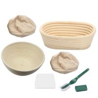 Panier d'épreuvage ovale 11 pouces Banneton Double grand grattoir à pâte en plastique sac de guichet à pain 10In Kits de démarrage au levain oblong