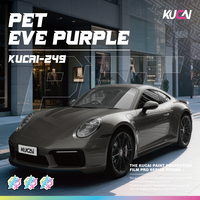 KUCAI1.52*18mètres Film Vinyle Adhésif pour Véhicules PET Brillant Effet Métallique Violet Liquide