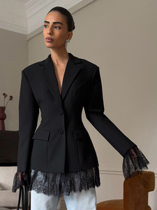 Abito in <span class=keywords><strong>pizzo</strong></span> stile europeo e americano <span class=keywords><strong>con</strong></span> tasche a conchiglia e design aderente <span class=keywords><strong>con</strong></span> lacci in vita - Product Image 2