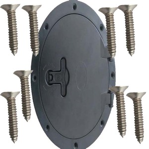 Tapa de escotilla de plástico de 6 pulgadas con tornillos autorroscantes para reparación y reemplazo de kayaks, canoas y embarcaciones - Product Image 2