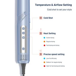 Multi-Functional Hair Dryer With Negative Ion Function 5-In-1 High-Speed Hair Care For Home Use Blue Rose Gold Black - Product Image 2